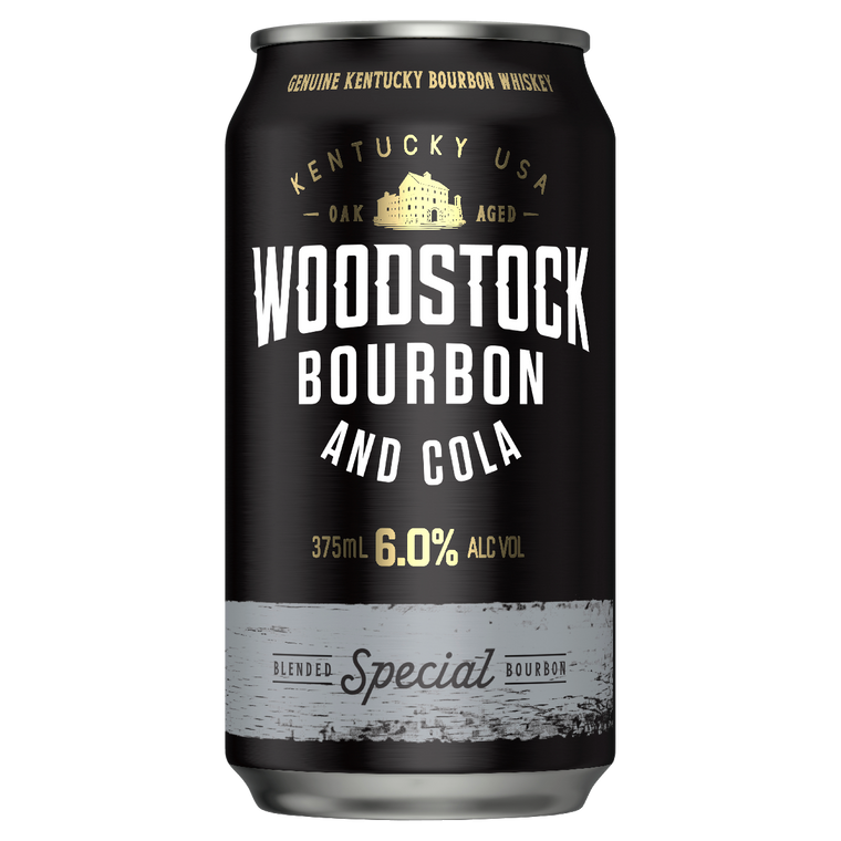 Woodstock Burbon and Cola 6.0% 375mL Cans 24 Pack