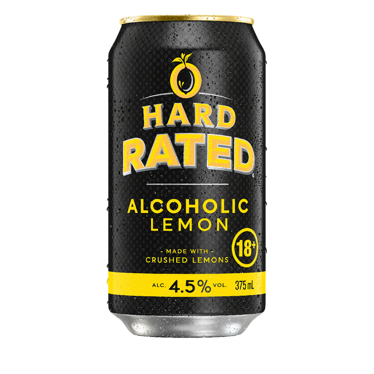 Hard Rated Alcoholic Lemon 4.5% 375mL Cans 24 Pack