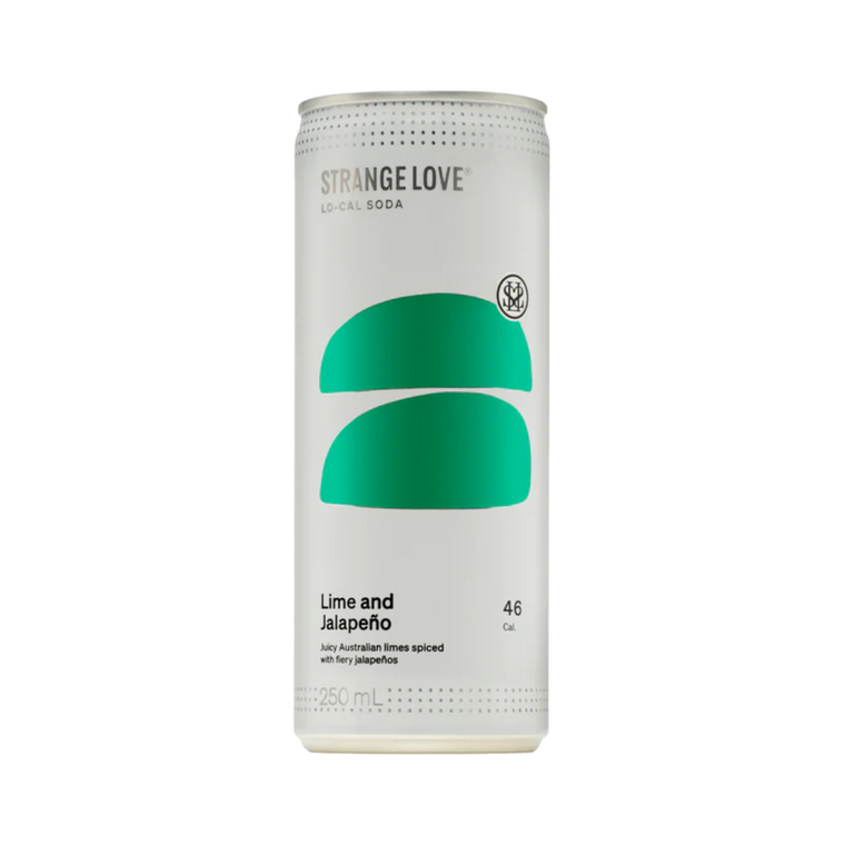 StrangeLove Lime & Jalapeno Lo-Cal Soda 250mL Cans 24 Pack