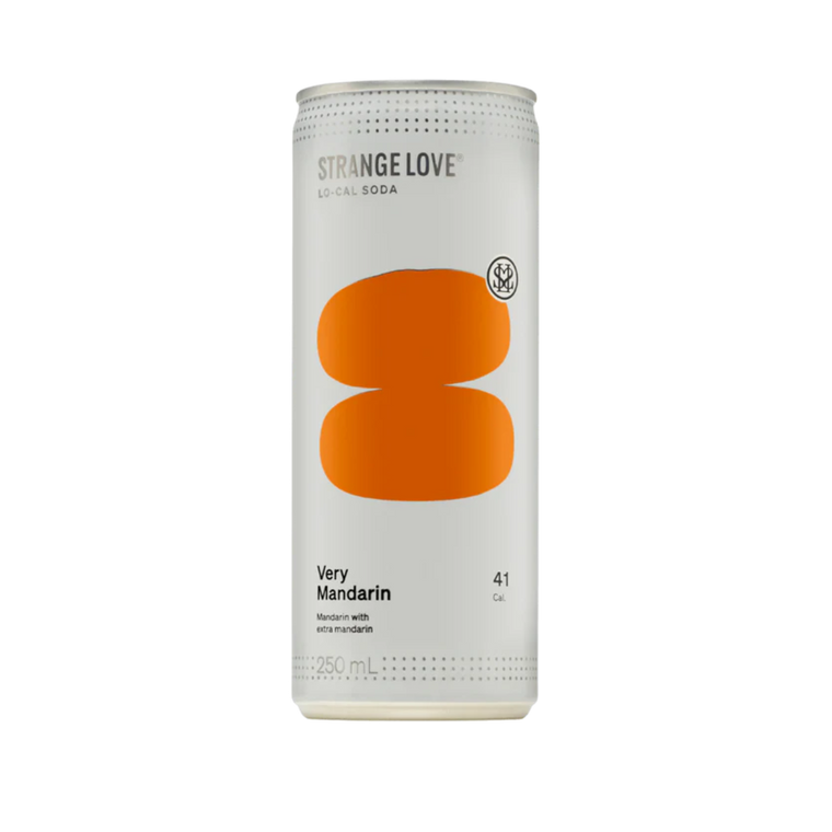 StrangeLove Mandarin Lo-Cal Soda 250mL Cans 24 Pack