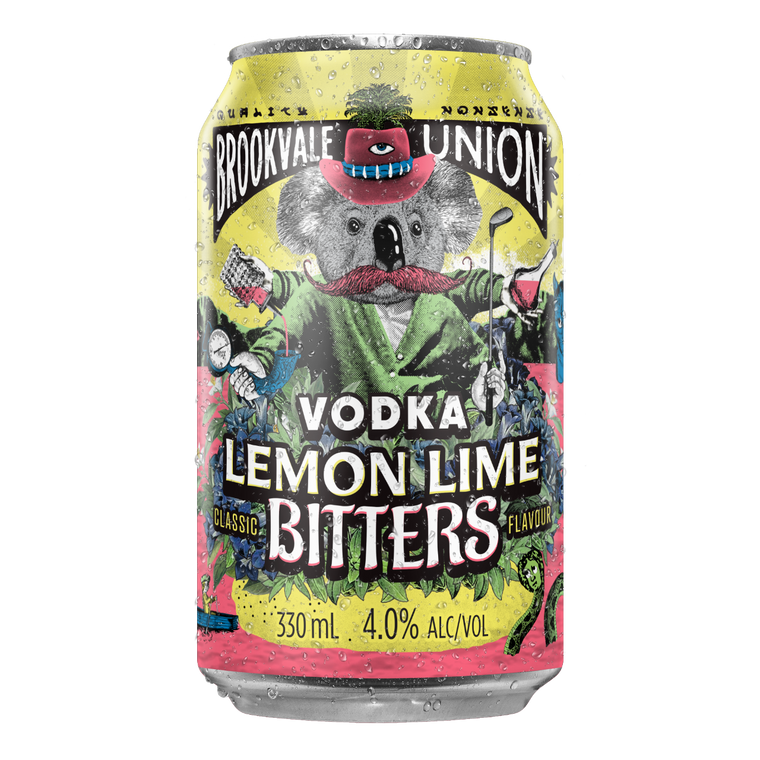 Brookvale Union Lemon, Lime and Bitters 330mL Cans 24 Pack