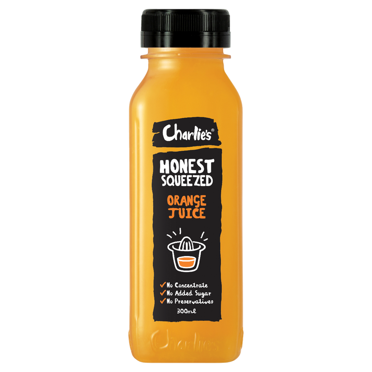 Charlies Honest Orange Juice 300mL Bottles 12 Pack