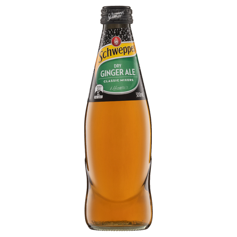 Schweppes Soda Ginger Ale 300mL Bottles 24 Pack