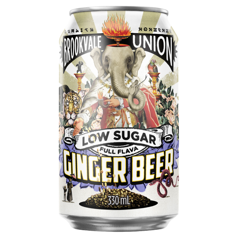Brookvale Union Ginger Beer Low Sugar 330mL Cans 24 Pack
