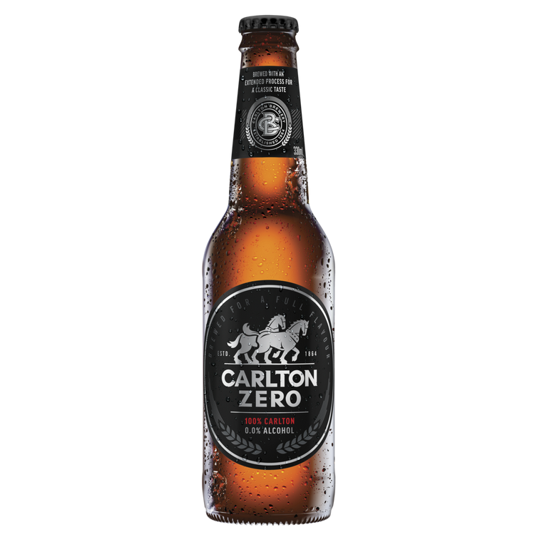 Carlton Zero 330mL Bottles 24 Pack