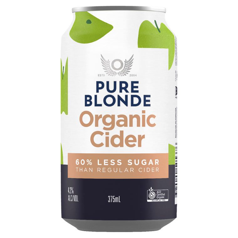 Pure Blonde Organic Cider 375mL Cans 30 Pack