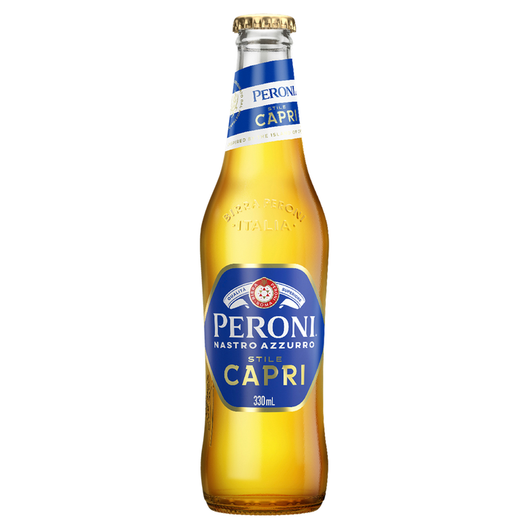 Peroni Nastro Azzurro Capri 4.2% 330mL Bottles 24 Pack