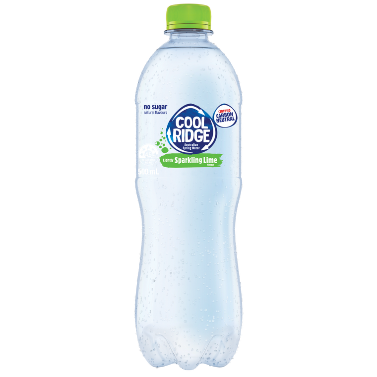 Cool Ridge Sparkling Lime 500mL Bottles 24 Pack
