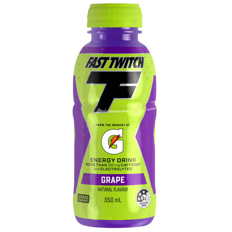Fast Twitch Energy Drink Grape 350ml Bottles 12 Pack