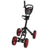 Caddymatic Golf Quad 4-Wheel Folding Golf Pull / Push Cart Black/Red