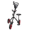 Caddymatic Golf X-TREME 3 Wheel Push/Pull Golf Cart with Seat Black/Red