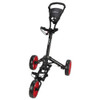 Caddymatic Golf X-Lite One-Click Folding Pull/Push Golf Cart Black/Red