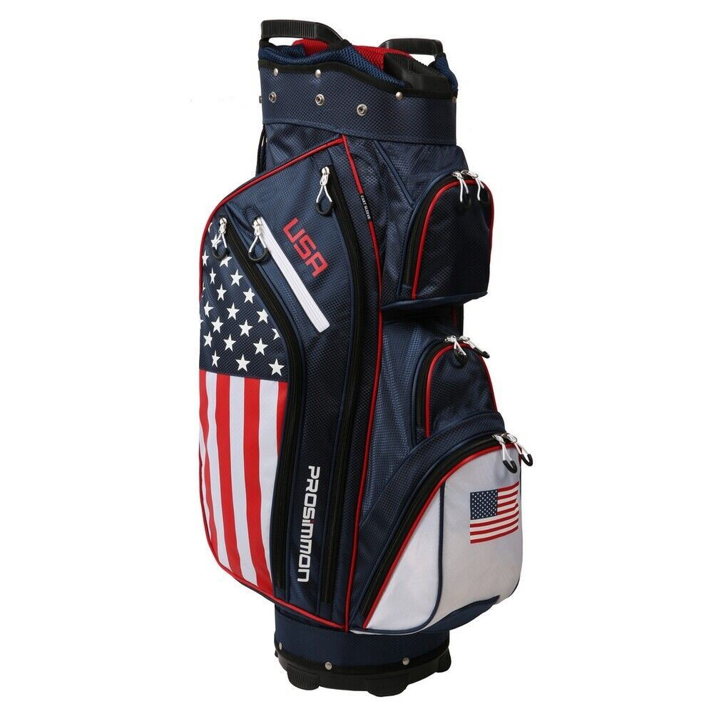 Prosimmon Golf DRK 14 Way Cart Bag, USA Flag - GolfDivision.com