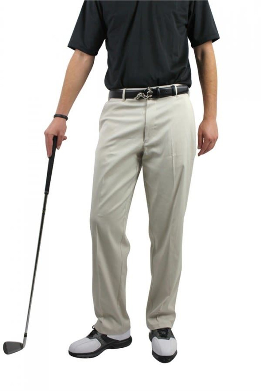 Palm Springs DryFit Flat Front Golf Pants Cream - GolfDivision.com