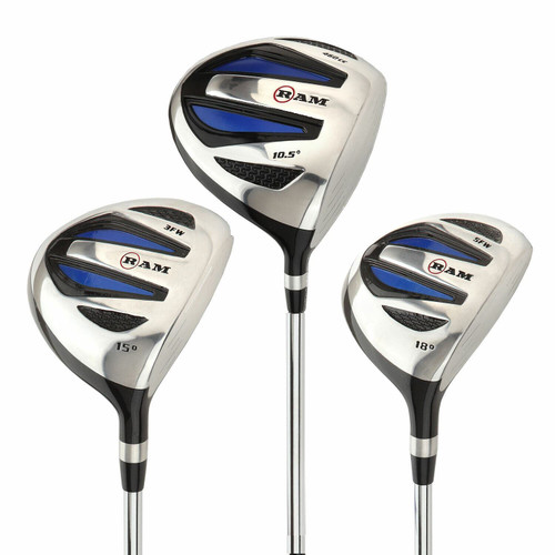 Ram Golf EZ3 Mens Steel Wood Set - Driver, 3 & 5 Wood - Headcovers Included Ram Golf EZ3 Mens Steel Wood Set - Driver, 3 & 5 Wood - Headcovers Included