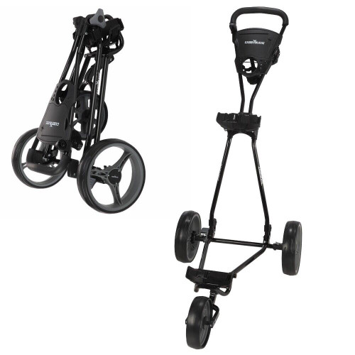 Caddymatic Golf Continental 3 Wheel Folding Golf Push/Pull Cart Black - Image 0
