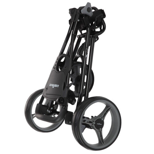 Caddymatic Golf Continental 3 Wheel Folding Golf Push/Pull Cart Black - Image 2