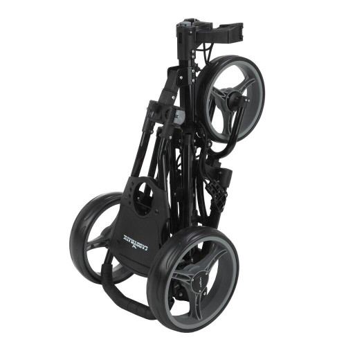 Caddymatic Golf X-Lite One-Click Folding Pull/Push Golf Cart Black - Image 2