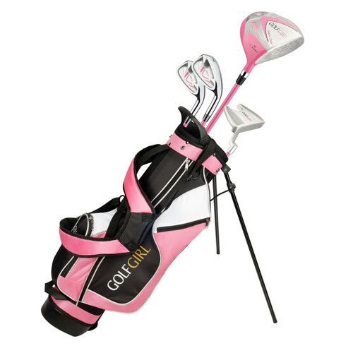 Golf Girl Junior Girls Golf Set V3 with Pink Clubs and Bag, Left Hand - Image 0