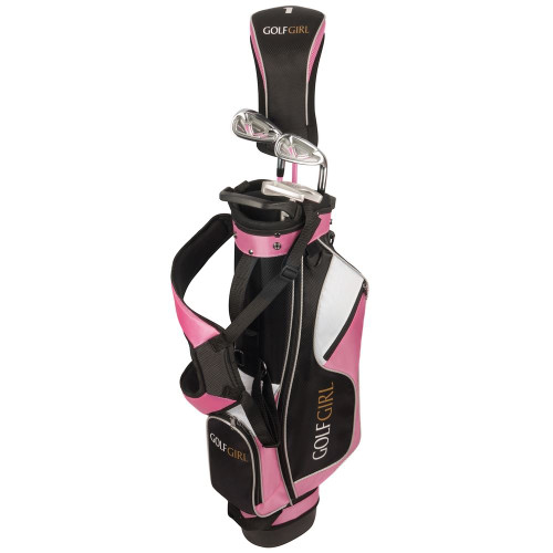 Golf Girl Junior Girls Golf Set V3 with Pink Clubs and Bag, Left Hand - Image 1