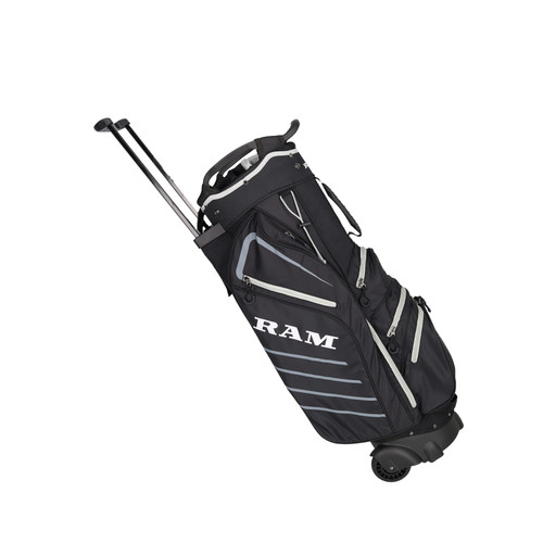 Ram Golf Cart Bag with Built In Wheels / Handle, 14 Way Divider