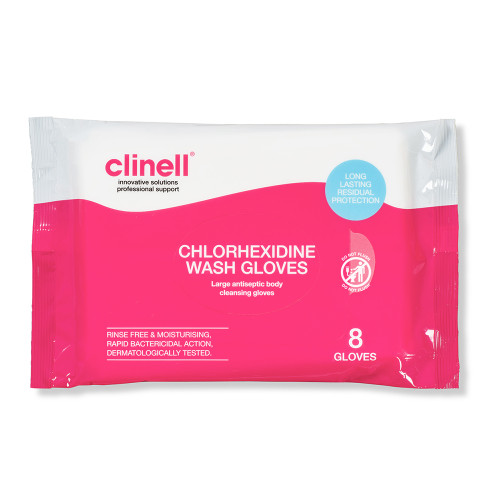 Clinell Chlorhexidine Wash Gloves Pack of 8
