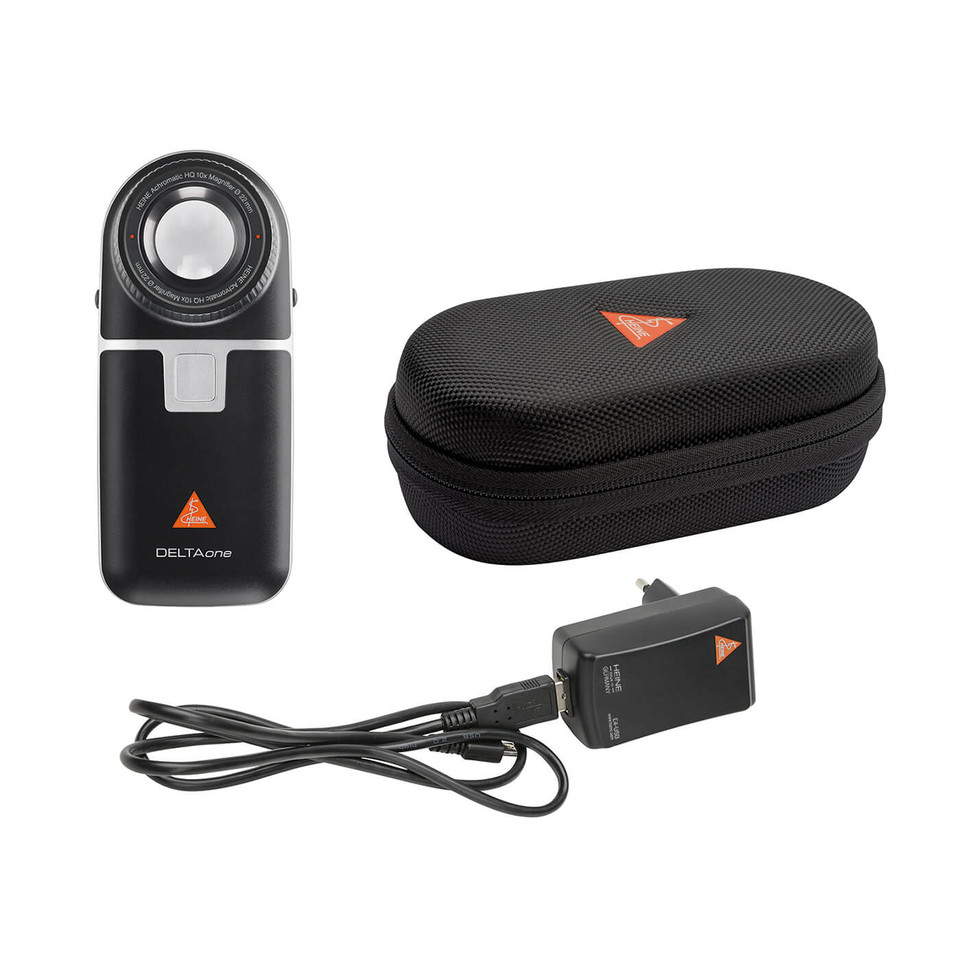 The Heine Delta ONE come with a charger and a secure storage box