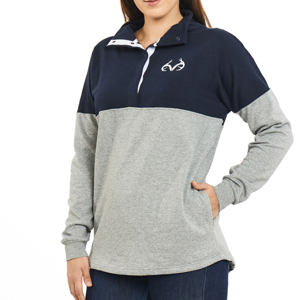 camo fleece pullover women's