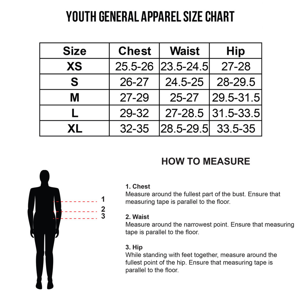 Boys Youth Size Chart