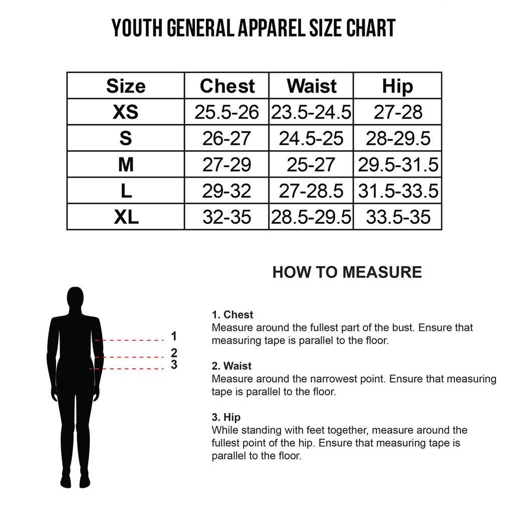 Realtree Youth Size Chart