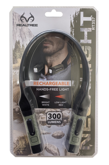 Realtree USB Rechargable LED Neck Light Hand Free Lighting in packaging