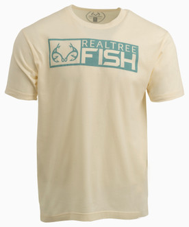 Men's Realtree Fish Short Sleeve Logo Shirt  - Tan