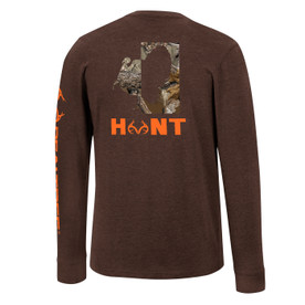 Men's Hunt Graphic Long Sleeve Shirt in Brown Back