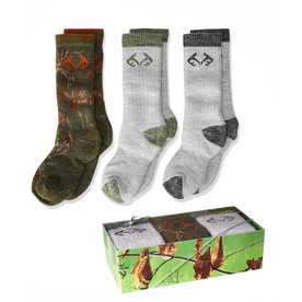 Realtree Boy's Merino Wool Blend Camo Mid Calf Socks Gift Box