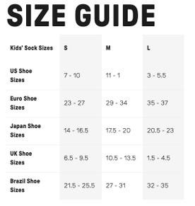 K555A23XTR kids stance size chart