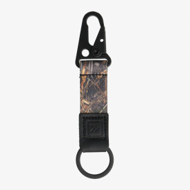 Thread camo keychain clip in Realtree MAX-7 with durable fabric strap, black metal clip, and key ring.