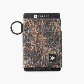Thread camo elastic wallet in Realtree MAX-7 with front pocket design and key ring attachment main