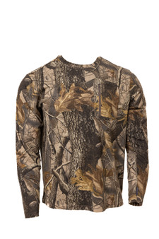 Men's Bamboo Long Sleeve Crew Neck Camo Shirt in Realtree Hardwoods, front view main