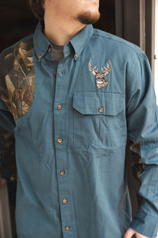 Men's Icon Button Down Camo Shooting Shirt | Realtree Hardwoods