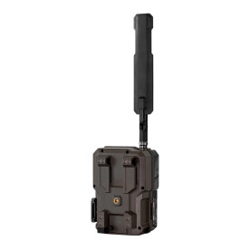 Rear view of the Spartan GoLive 3 4G/LTE camo trail camera showing mounting points and rugged housing.