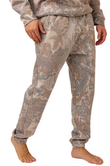 Men's Faded Poly Cotton Camo Sweatpants | Realtree Xtra Grey