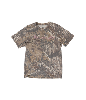 Unisex Realtree Camouflage Pink Vintage Script Faded Camo Shirt | Realtree Xtra Grey