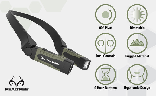 Realtree USB Rechargable LED Neck Light Hand Free Lighting item