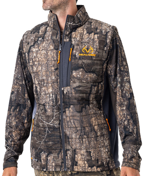 Realtree Men's Camo Pro Staff Reversible Hybrid Puffer Vest