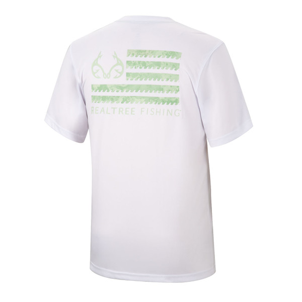 Realtree Men's Shallow Water Performance Short Sleeve Shirt White