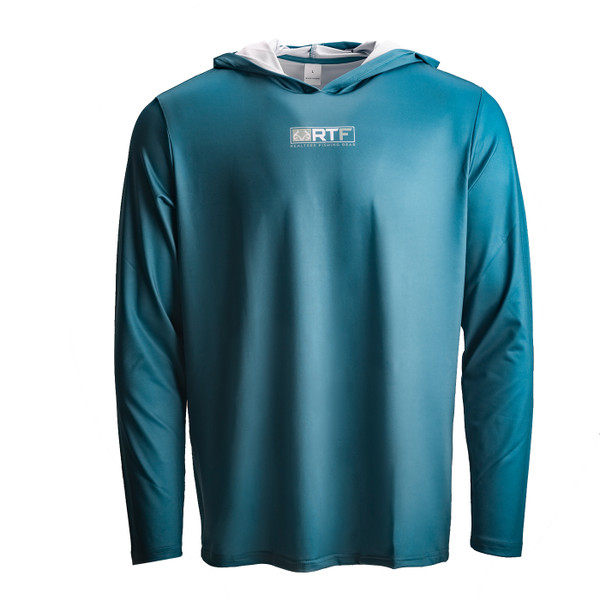 Men's RTF Blue Hooded Long Sleeve Performance Shirt