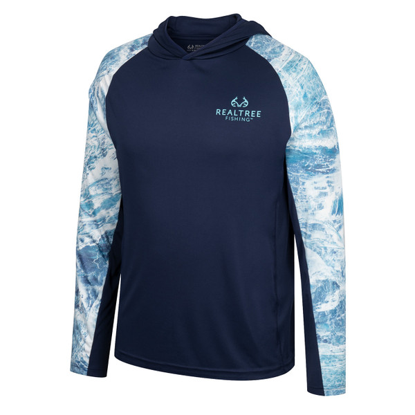 Realtree Men's Gulf Stream Performance Long Sleeve Shirt Blue Front