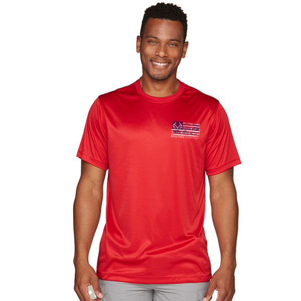 Realtree Men's Plymouth Short Sleeve Performance Shirt in Red Front