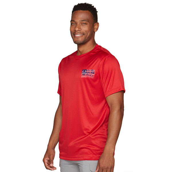 Realtree Men's Plymouth Short Sleeve Performance Shirt in Red Side