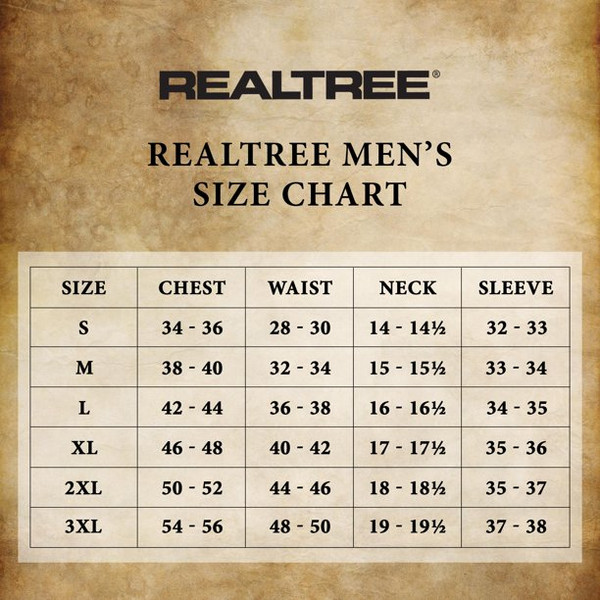 Realtree Men's Fleece Lined Hunting Pant Realtree | EDGE size chart